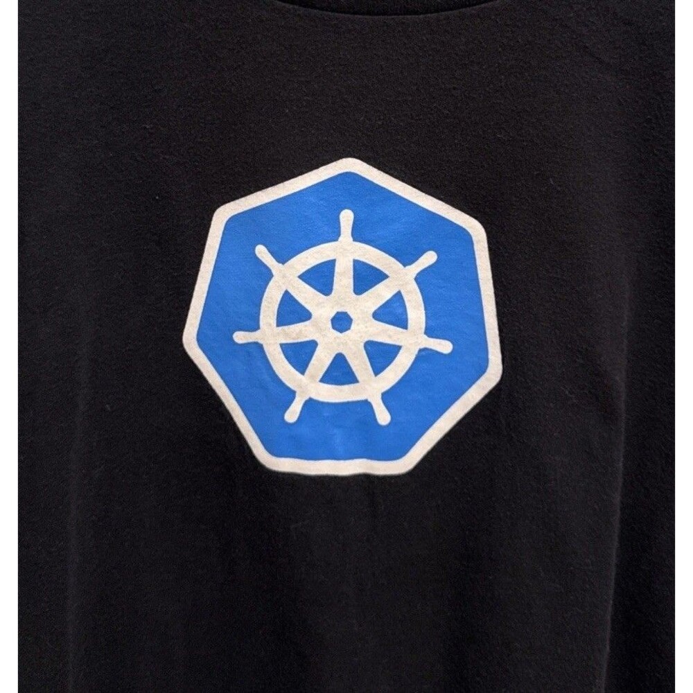 Kubernetes Mens XL Logo T-Shirt DevOps Cloud Native Tee Tech Black